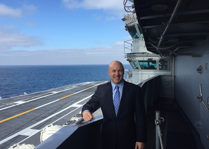 Stephen P. Karns represented a client at sea on the carrier USS John C. Stennis (2018)